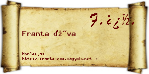 Franta Éva névjegykártya